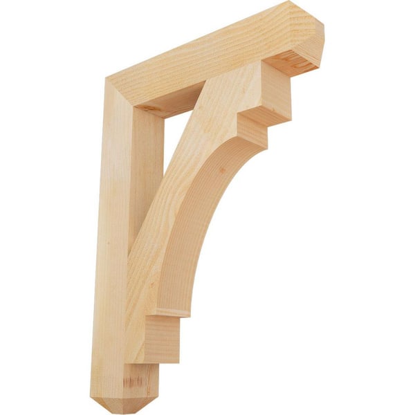 Ekena Millwork 4 in. x 30 in. x 22 in. Douglas Fir Merced Craftsman Rough Sawn Bracket