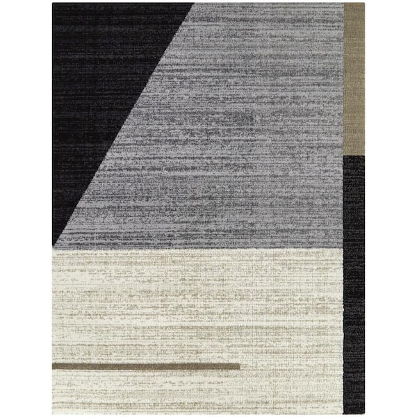 BALTA Harwood Black 8 ft. x 10 ft. Color Block Area Rug