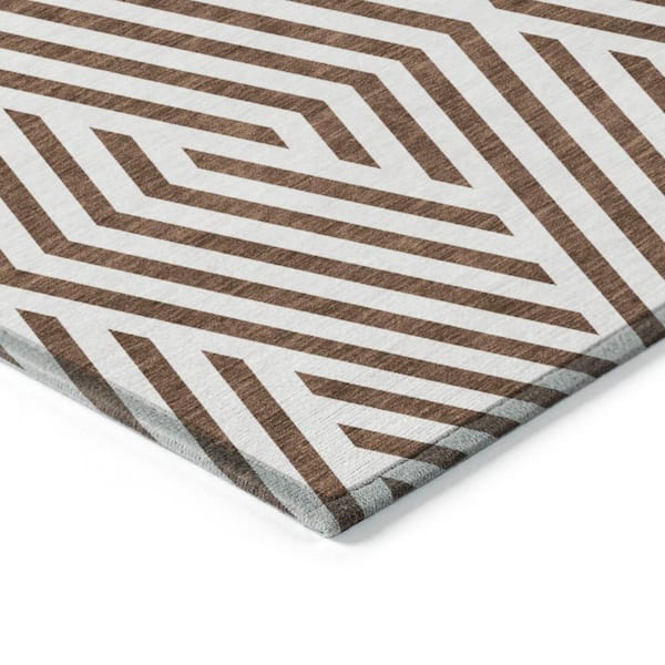 Chantille ACN550 Brown 2 ft. 3 in. x 7 ft. 6 in. Machine Washable Indoor/Outdoor Geometric Runner Rug