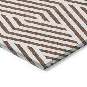 Chantille ACN550 Brown 5 ft. x 7 ft. 6 in. Machine Washable Indoor/Outdoor Geometric Area Rug