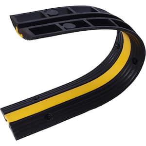 Cable Protector Ramp Rubber Speed Bumps 2-Pack of 1 Channel 6600 Lbs. Load Capacity 12 Bolts Spike (1 Channel, 3-Pack)