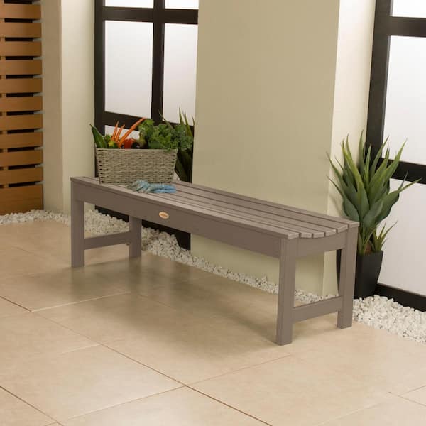 5 ft. 2-Person Woodland Brown Recylced Plastic Outdoor Bench