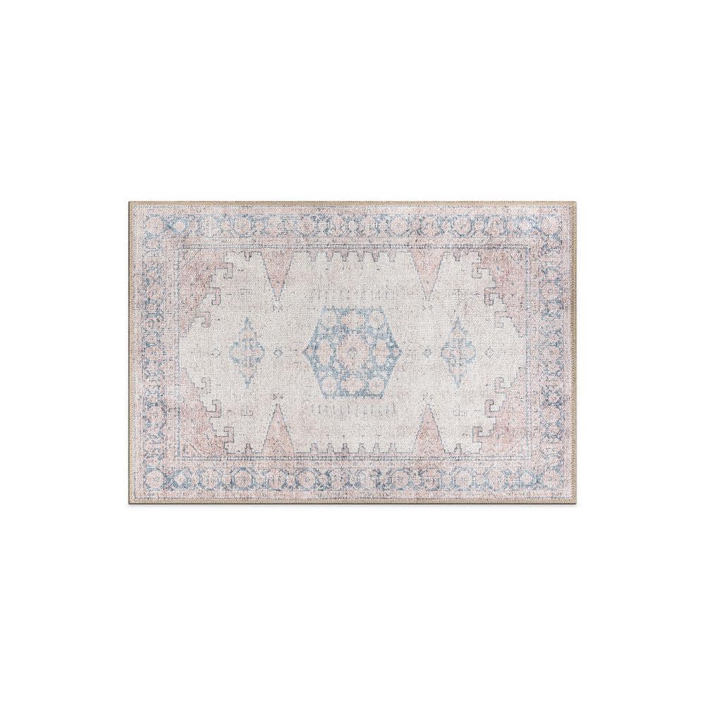 Amber Beige 2 ft. x 3 ft. Vintage Bohemian Machine Washable Non Slip Area Rug price history on PriceWatchPro