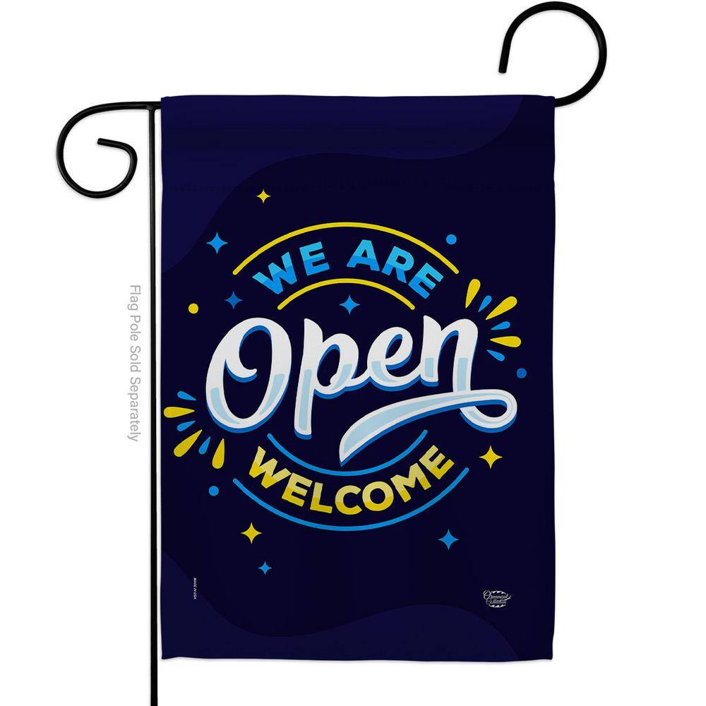 Ornament Collection 13 in. x 18.5 in. We Are Open Garden Flag Double ...