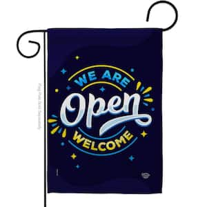 13 in. x 18.5 in. We Are Open Garden Flag Double-Sided Novelty Decorative Vertical Flags