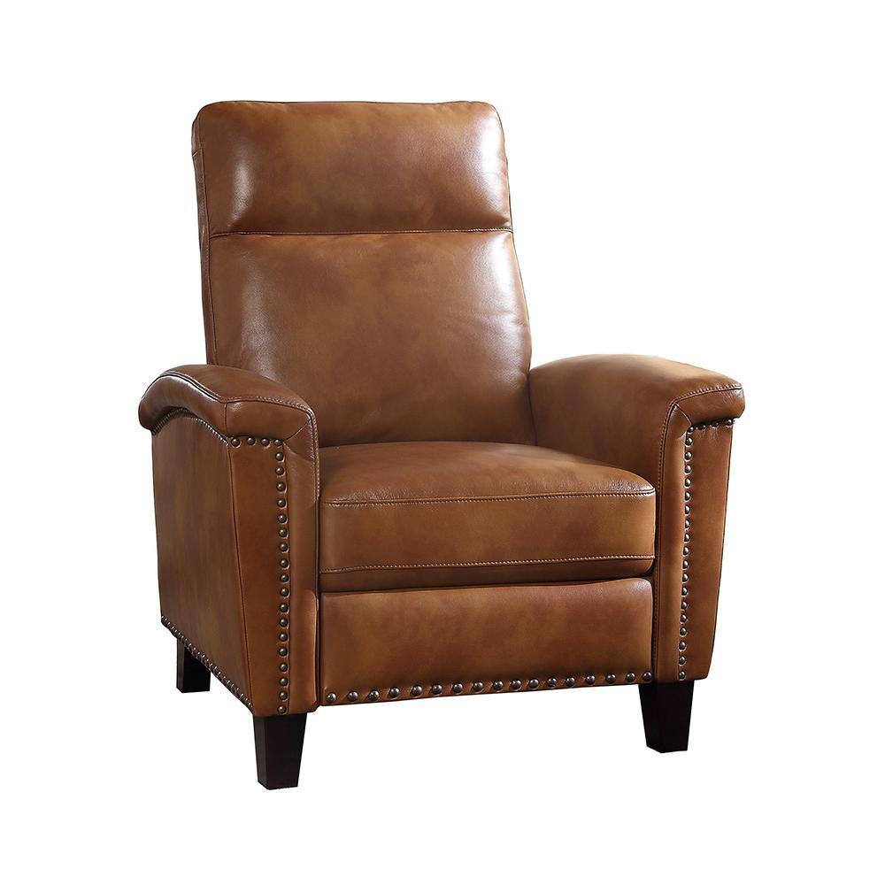 Homelegance Aragon Brown Faux Leather Upholstered Push Back Recliner 9400brw 1 The Home Depot 2863