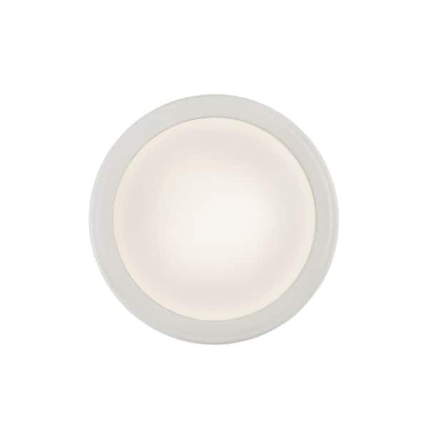 Broan-NuTone - 110 CFM Humidity Sensing Decorative Bathroom Exhaust Fan with Round Flat Panel LED Light in White, ENERGY STAR