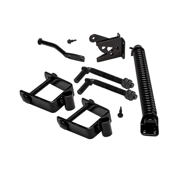 Unbranded Black Steel Deluxe Fence Gate Hardware Kit