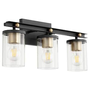 Empire 3-Light 100 watts Medium Base Lamp Light Vanity 21" Width with 3 translucent glass Diffusers - Aged Brass