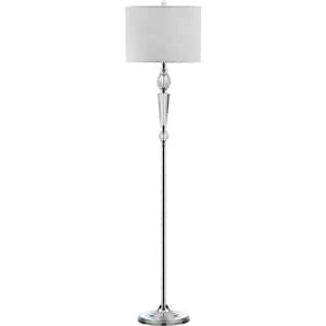 Savannah 60.25 in. Clear Floor Lamp with Off-White Shade