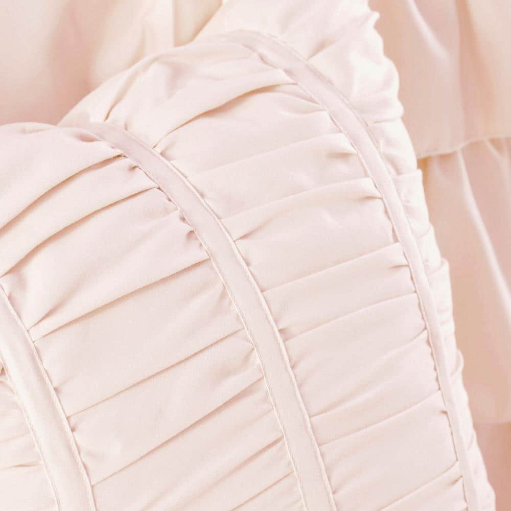 Blush Microfiber Ruffle Reversible Full Comforter Set