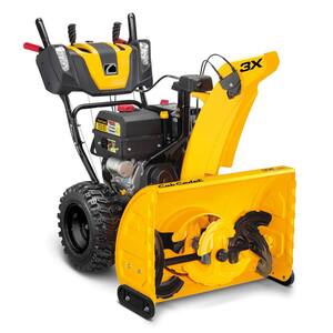 28 in. 357cc Three-Stage Electric Start Gas Snow Blower with Steel Chute, Power Steering and Heated Grips