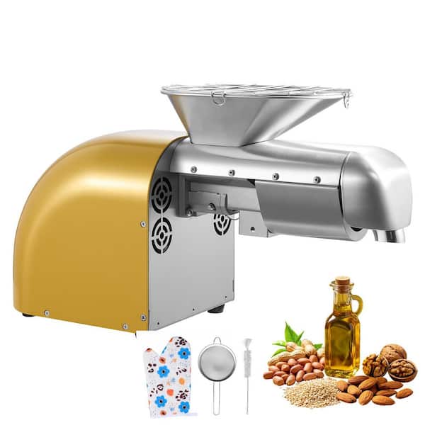Automatic Oil Press Machine, 1250 W Stainless Steel Food Mills, 122℉-572℉ Hot & Cold Pressing 11 LBS./H Capacity