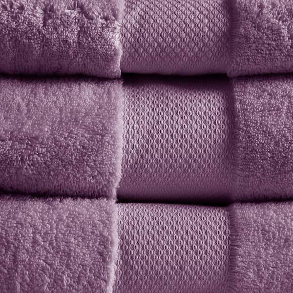 MADISON PARK Signature Turkish 6-Piece Purple Cotton Bath Towel