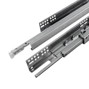 Drawer Slide Undermount Soft Close 75 lbs. Capacity Full Extension 18 in. Cadmium Finish (1-Set of Pair)