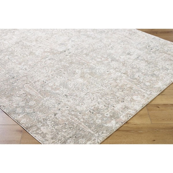Poetry Cream Traditional Botanical 5 ft. 3 in. x 5 ft. 3 in. Area Rug