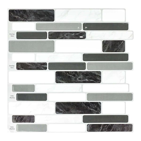 LongKing Gray Mix 12 in. x 12 in. Peel and Stick Wall Tile Backsplash (10-Pack) LongKing Gray Mix 12 in. x 12 in. Peel and Stick Wall Tile Backsplash (10-Pack)