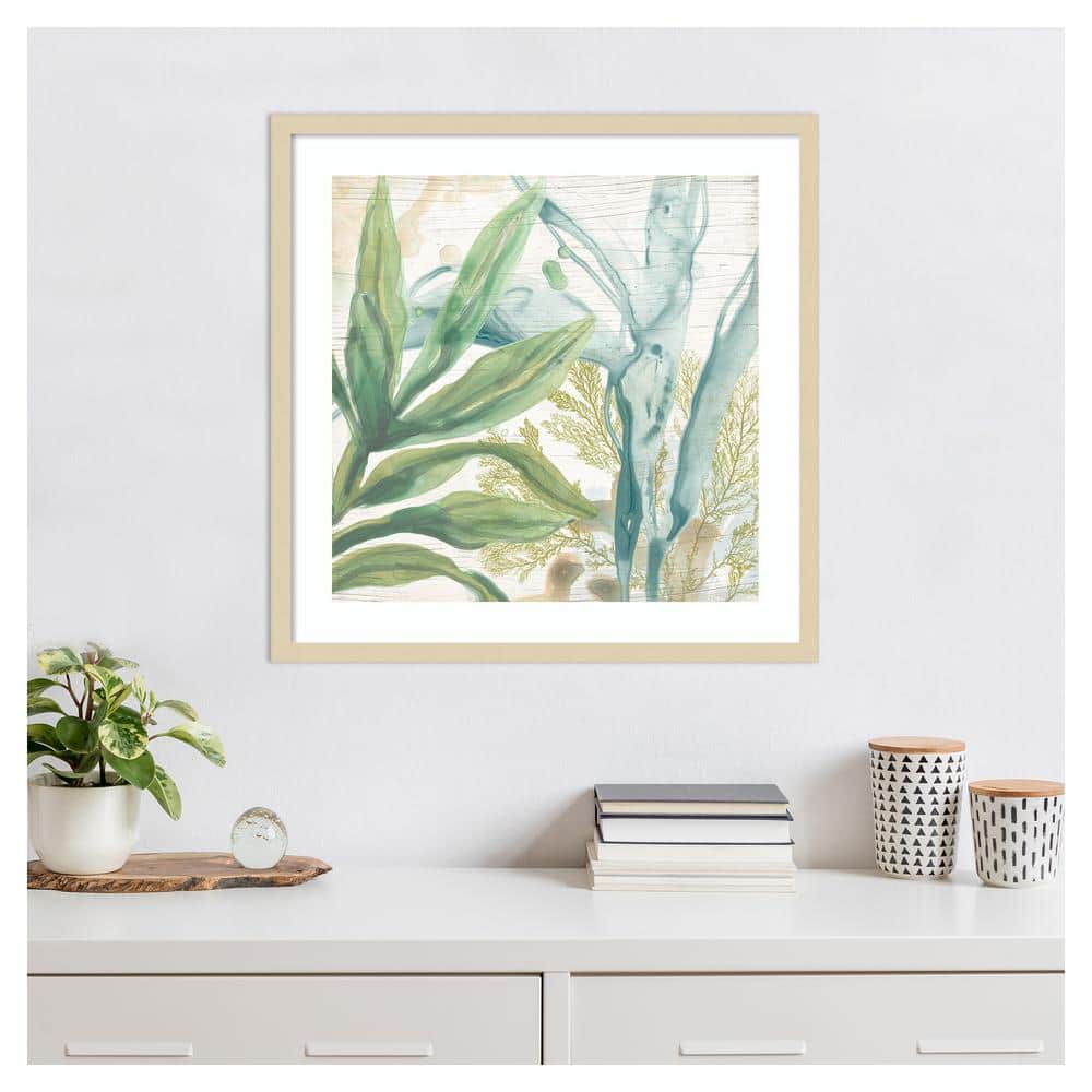 Quiet Coastal Collage II Abstract Botanical Framed Wall Art