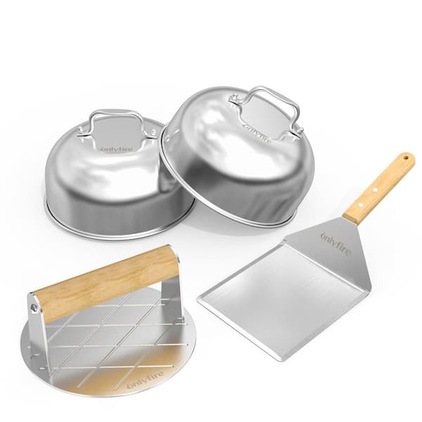 Hitechluxe 4-Pieces Griddle Cooking Accessories for Outdoor Griddle BBQ Flat Top Teppanyaki Grilling and Steaming