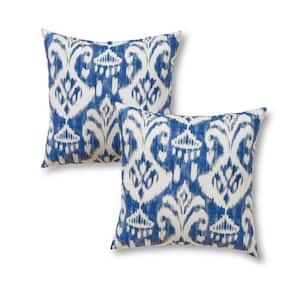 Azule Ikat Square Outdoor Throw Pillow (2-Pack)