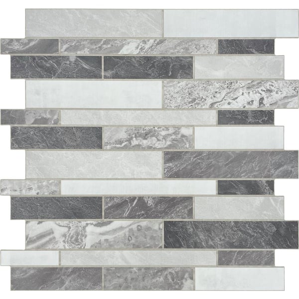 STICKGOO 10-Sheet Marble Look Peel and Stick Wall Tile, 12x12 Premium Self Adhesive Tiles Kitchen Stick on Backsplash,Gray