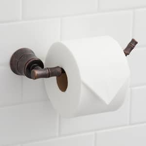 Bamboo Single Post Toilet Paper Holder in Heritage Bronze