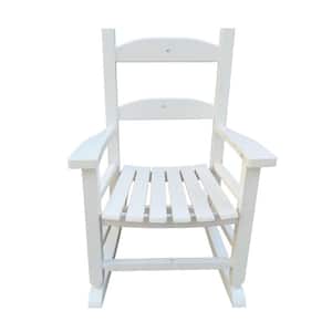 Anky White Wood Children's Outdoor Rocking Chair