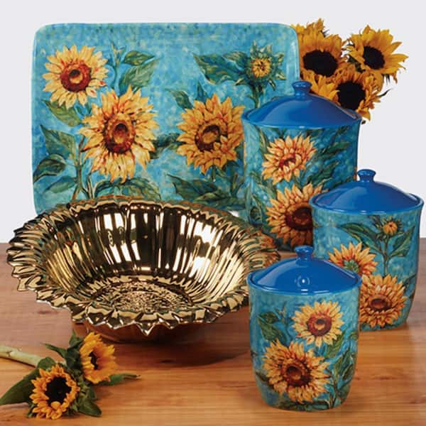 Certified International Golden Sunflowers 3-Piece Earthenware