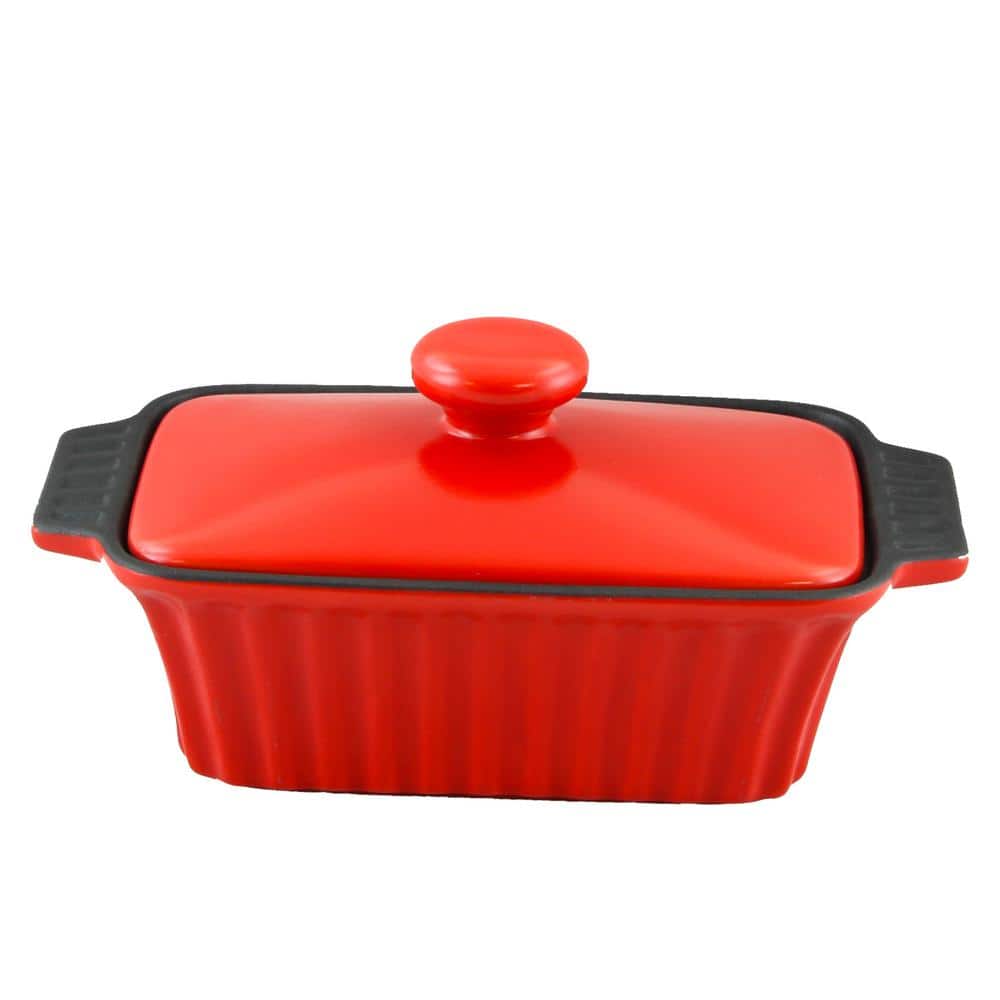 Crock Pot Denhoff 8 Ribbed Casserole - Square - Red - Flame Proof -  Stoneware - GBX 