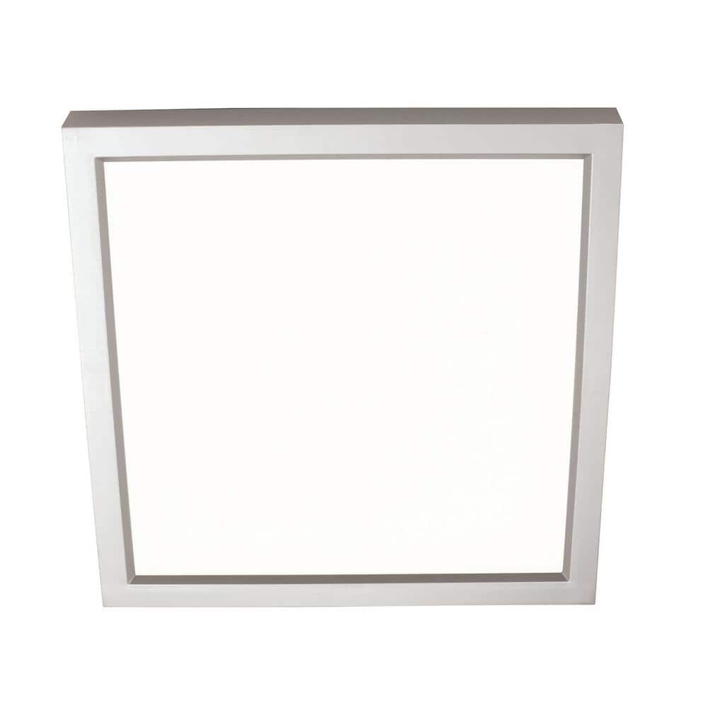 Sleek Edge-Lit Square LED Flush Mount in Satin Nickel