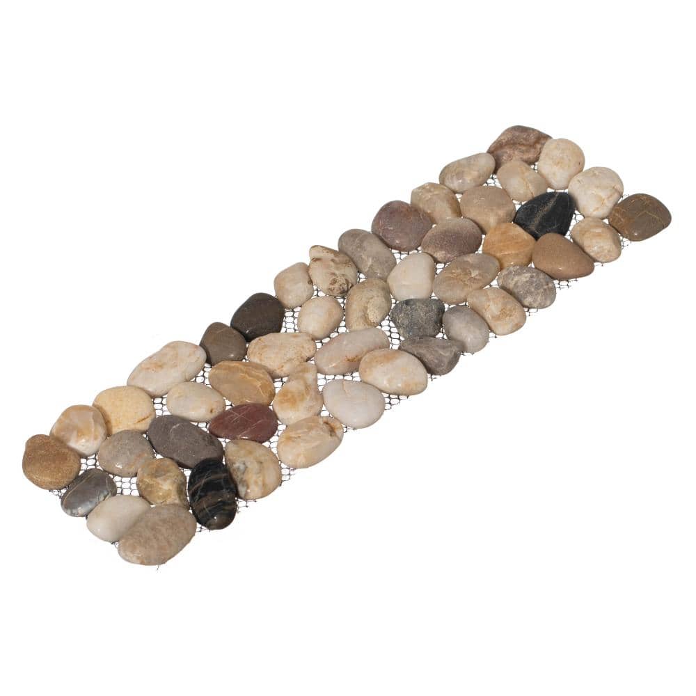 Stone Net Backing Gardenised Natural River Pebble Steppingstone Pavers with Mesh Backing ...