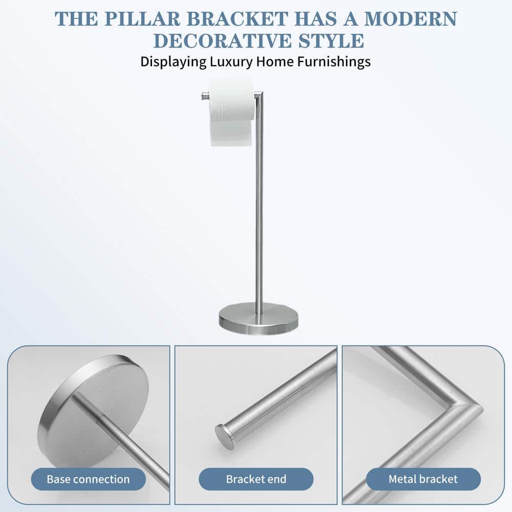 Matte Black Free Standing Toilet Paper Holder with Cover