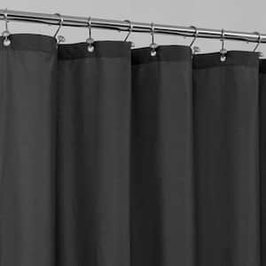 54 in. W x 78 in. L Waterproof Fabric Shower Curtain in Black