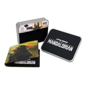 Grogu Wallet, The Mandalorian Slim Bifold Sport Wallet with Decorative Tin Case Unisex