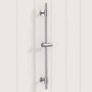 30 in. Wall Mount Shower Slide Bar with Adjustable Handheld Shower Head Holder in Brushed Finish