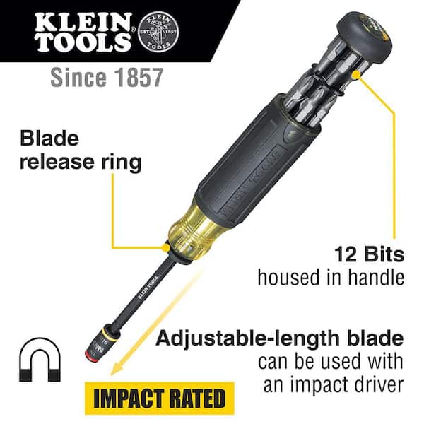 14-In-1 HVAC Adjustable-Length Screwdriver with Flip Socket