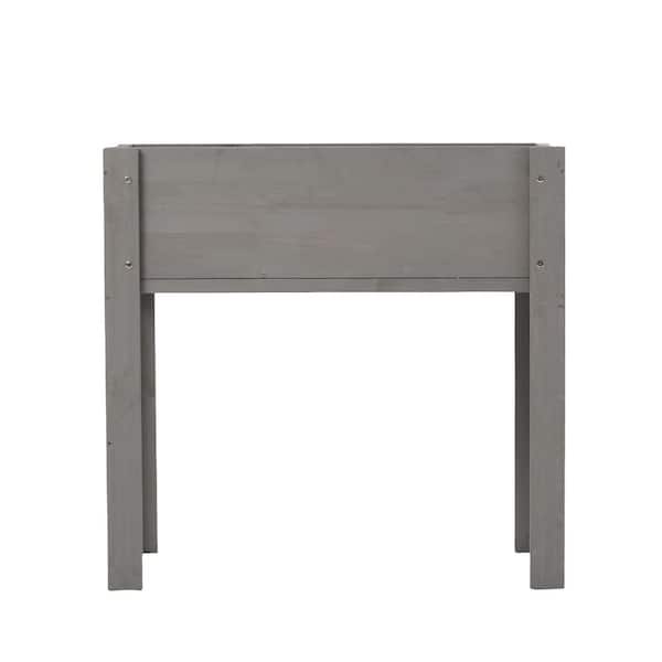 Siavonce 31 in. x 16 in. x 31 in. Raised Garden Bed with Legs, Elevated Wooden Planter Box for Outdoor Plants Flowers, Gray