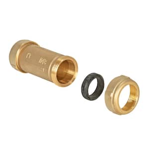 1 in. x 1-1/4 in. x 5 in. Long Pattern Brass Compression Coupling