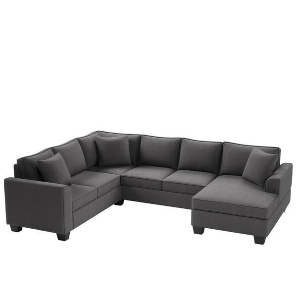 U Shaped Classic Sectional Sofa, Classic Leather Phoenix Sectional