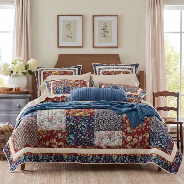 Company Cotton Aahana Patchwork Navy Twin/Twin XL Cotton Quilt