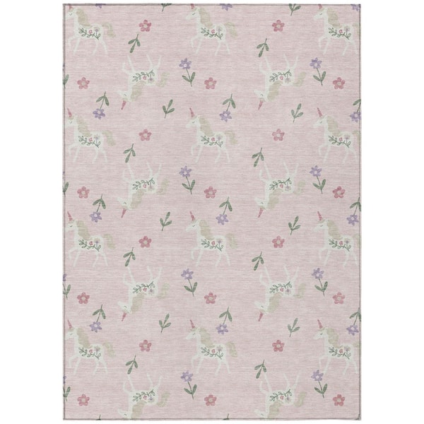 Chantille Machine Washable Indoor/Outdoor Abstract ACN2657 Pink 9 ft. x 12 ft. Area Rug