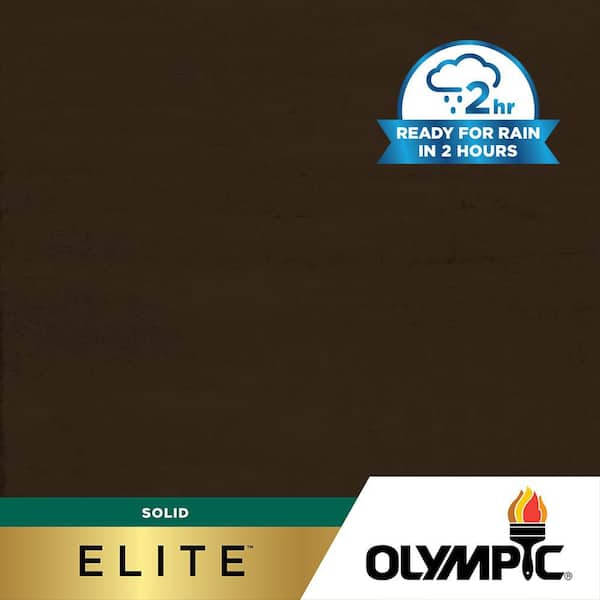 Olympic Elite 1 gal. SC-1058 Oxford Brown Solid Advanced Exterior Stain and Sealer in One