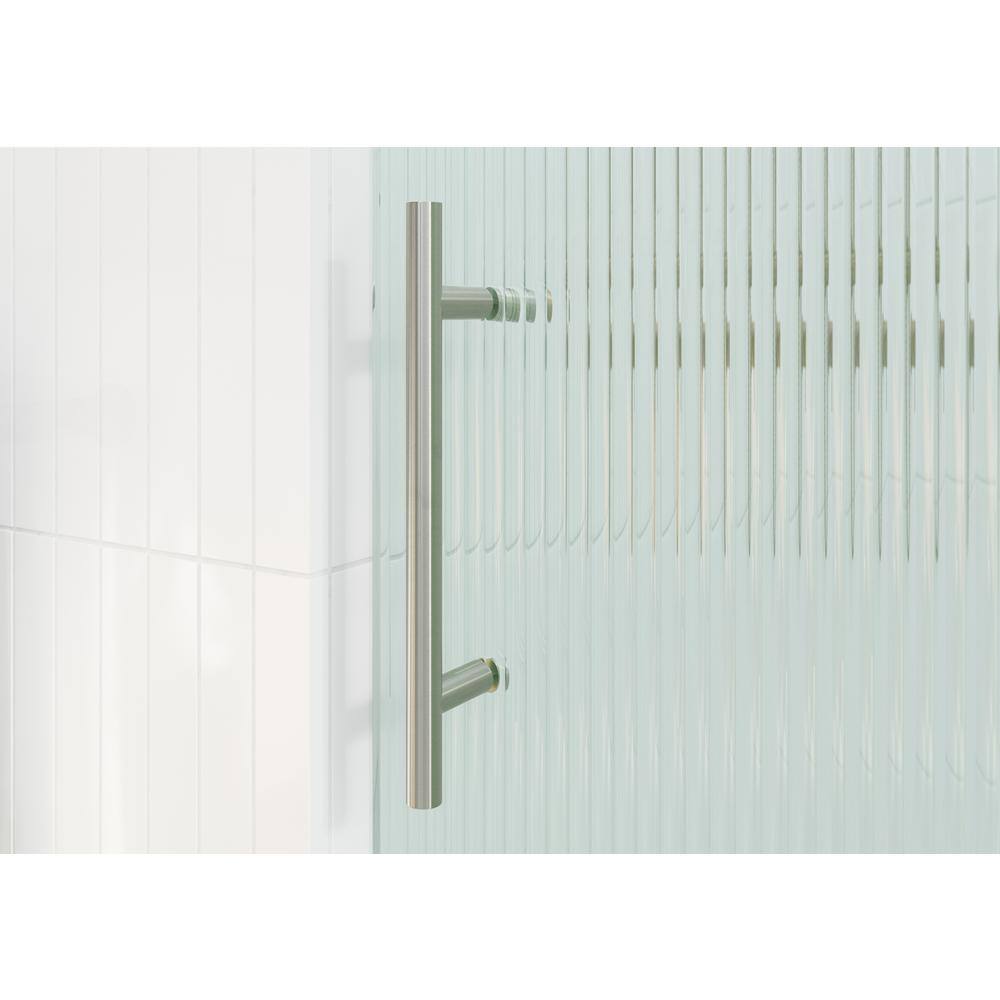 Galaxy 60" Frameless Fluted Glass Sliding Bathtub Door