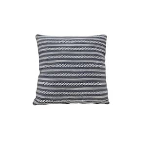 Gray 17.5 in. L x 17.5 in. W Square Cotton Linen Fabric Throw Pillow Set of 2