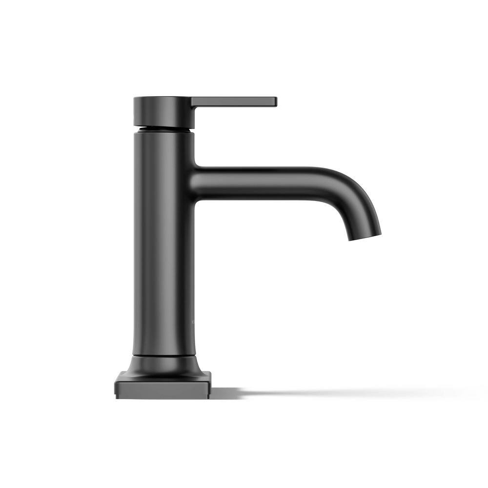 Matte Black Brass Single-Handle Bathroom Sink Faucet
