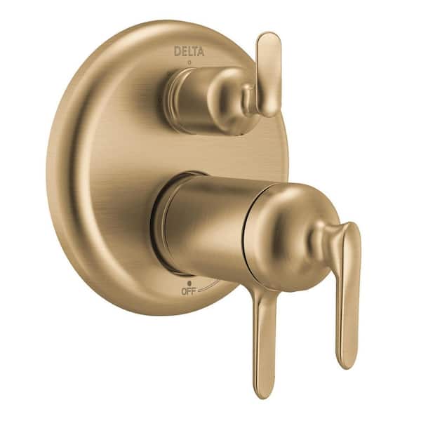 Bonacci 3-Setting Integrated Diverter 3-Handle Valve Trim Kit in Lumicoat Champagne Bronze (Valve Not Included)