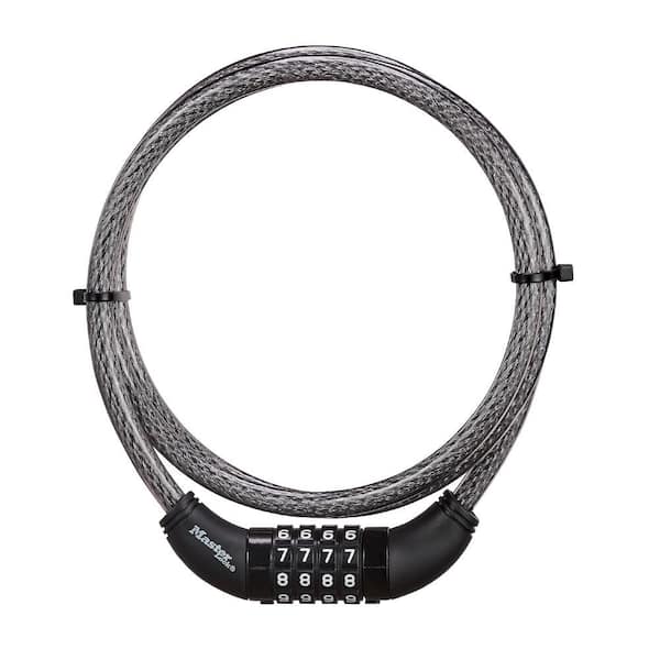 Master Lock 8119D 5 ft Braided Steel Cable with Vinyl Coating Set Your Own Combination Bike Lock