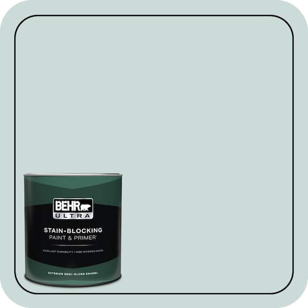 BEHR ULTRA 1 qt. #PPL-46 Blue Cypress Semi-Gloss Enamel Exterior Paint & Primer