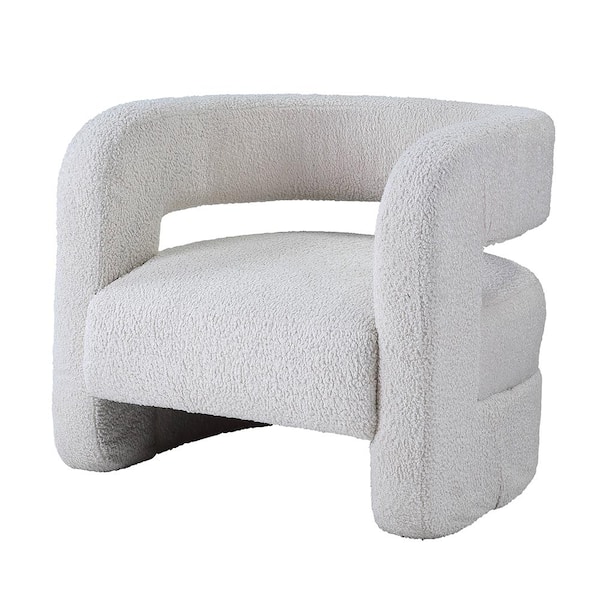 Acme Furniture Yitua White Teddy Sherpa Slipper Chairs