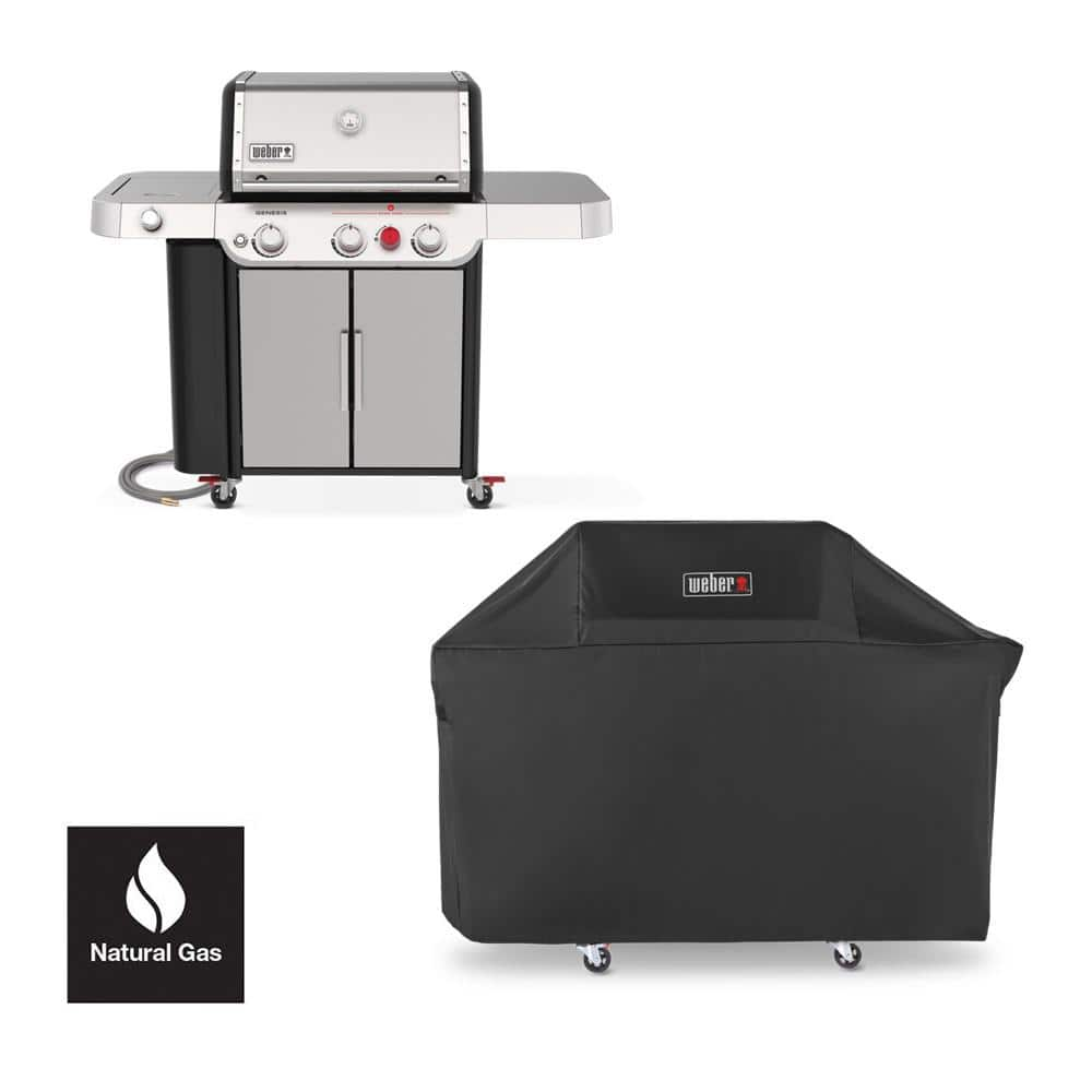 Weber Genesis S-335 3-Burner Natural Gas Grill In Stainless Steel With ...